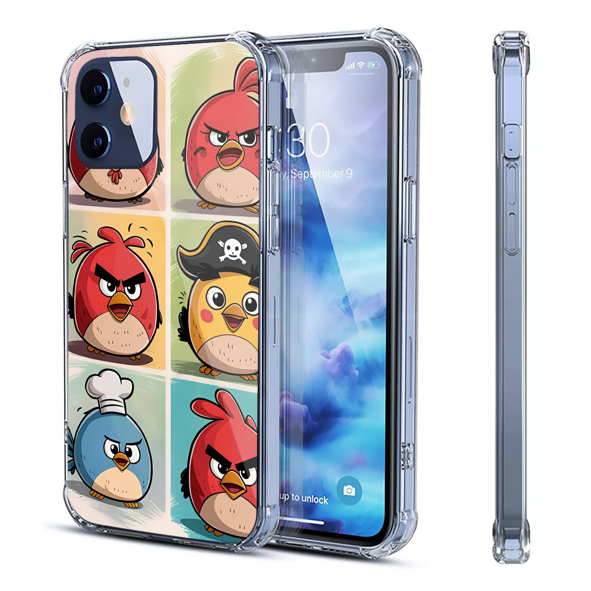 （画像用） Angry Birds アングリーバード 【iPhone 12シリーズ対応】透明スマホケース（クリアソフトケース）